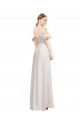 Purchase Double Ruffle Flounce Sleeves Crepe Prom Dress with Slit UK