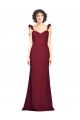Purchase Crepe Slip Prom Dress with Ruffled Straps UK