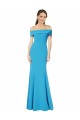 Purchase Off the Shoulder Crepe Prom Dress with Fitted Silhouette UK