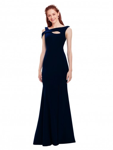 Purchase Sleeveless Crepe Mermaid Prom Dress with Side Slit UK