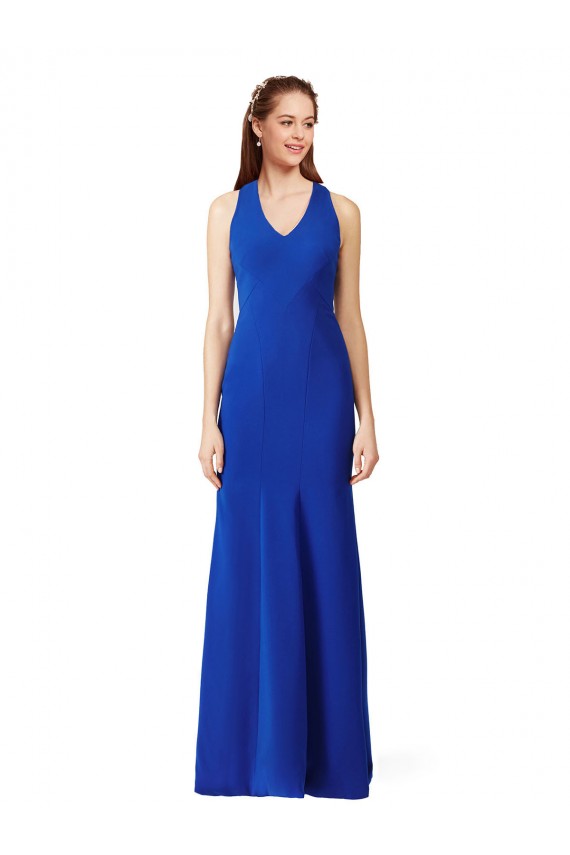 Purchase Halter V-Neck Long A-Line Crepe Prom Dress UK