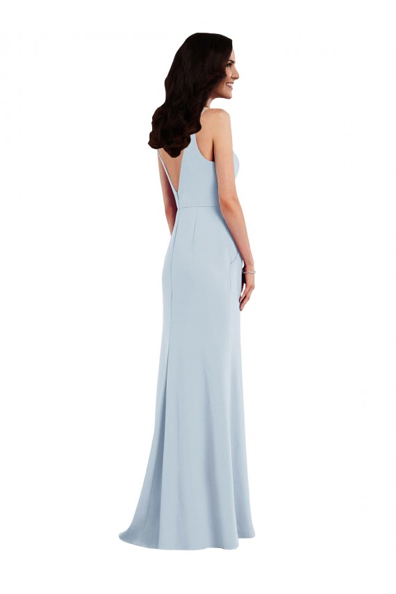Purchase V Back Spaghetti Strap Maxi Prom Dress with Pockets UK