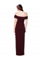 Purchase Off the Shoulder Long Crepe Prom Dress with Waist Tie UK