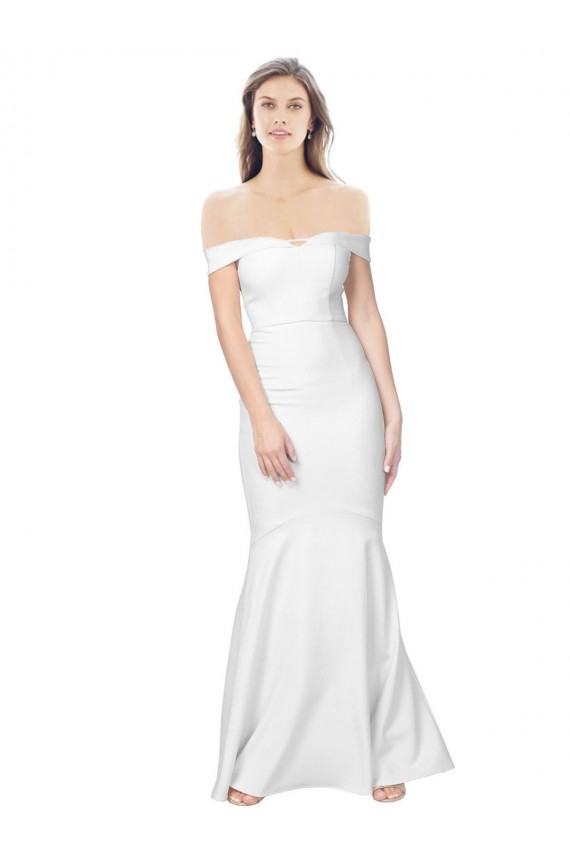 Purchase Mermaid Off the Shoulder Long Crepe Prom Dress with Low Back UK