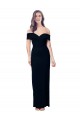 Purchase Off the Shoulder Long Full Length Crepe Prom Dress with Side Split UK