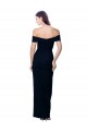 Purchase Off the Shoulder Long Full Length Crepe Prom Dress with Side Split UK