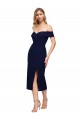 Purchase Midi Length Short Crepe Cocktail Prom Dress / Homecoming Dress with Side Split UK