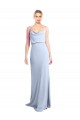 Purchase Feminine Cowl Neck Slim Floor Length Stretch Crepe Prom Dress UK