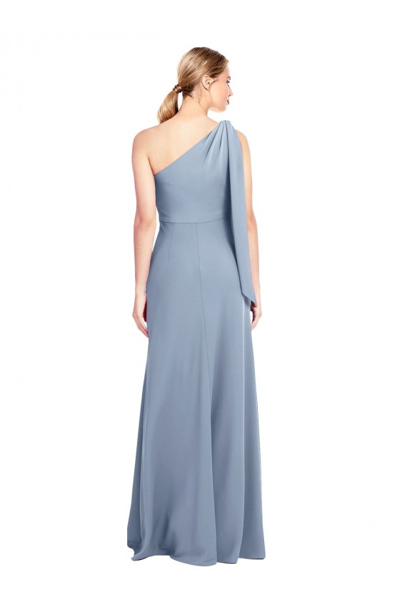 Purchase Draped Flutter Sleeves One Shoulder Stretch Crepe Prom Dress UK