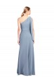 Purchase Draped Flutter Sleeves One Shoulder Stretch Crepe Prom Dress UK