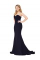 Purchase Sweetheart High Neck Sweep Train Sleeveless Crepe Prom Dress UK