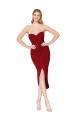 Purchase Cocktail Length Sweetheart Mermaid Wrap Crepe Prom Dress UK