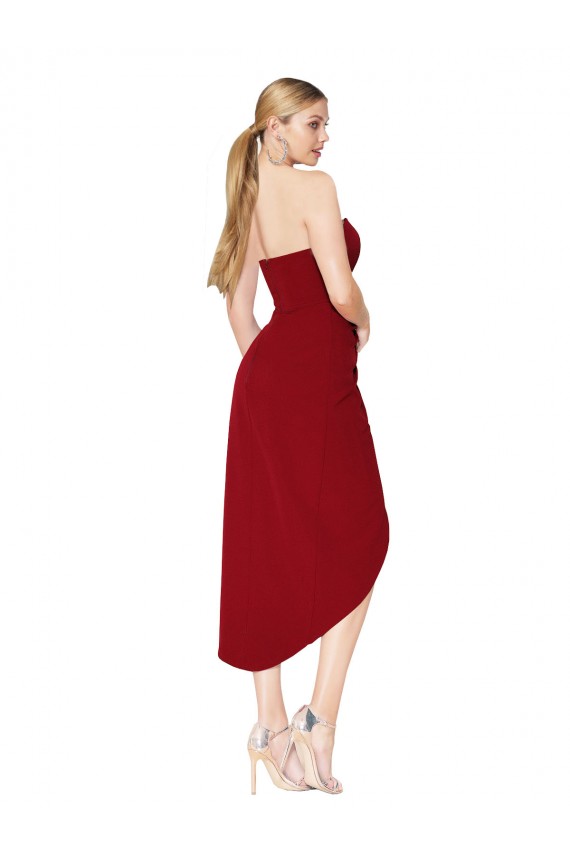 Purchase Cocktail Length Sweetheart Mermaid Wrap Crepe Prom Dress UK