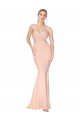 Purchase Sweetheart Shirred Neck Long Floor Length Crepe Prom Dress UK