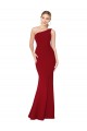Purchase One Shoulder Long High Neck Sleeveless Mermaid Crepe Prom Dress UK