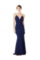 Purchase Deep V-Neck Spaghetti Straps Mermaid Crepe Prom Dress UK