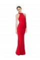 Purchase Halter Neck Keyhole Back Sleeveless Crepe Maxi Prom Dress UK