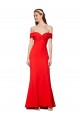 Purchase Cross Front and Back Bardot Sleeveless Crepe Maxi Prom Dress UK