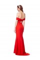 Purchase Cross Front and Back Bardot Sleeveless Crepe Maxi Prom Dress UK