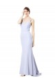Purchase Sweetheart High Neck Sleeveless Crepe Prom Dress UK