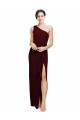 Purchase One Shoulder Sheath Crepe Prom Dress with High Side Split UK
