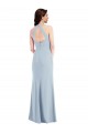 Purchase Open Back Halter Maxi Crepe Prom Dress with Draped Bow UK