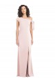 Purchase Off the Shoulder Tie Detail Trumpet Crepe Prom Dress with Front Slit UK