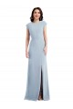 Purchase Cap Sleeve Open Back Trumpet Crepe Prom Dress with Front Slit UK