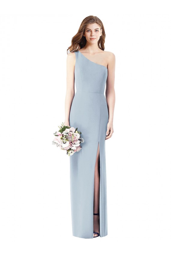 Purchase One Shoulder Crepe Trumpet Prom Dress with Front Slit UK