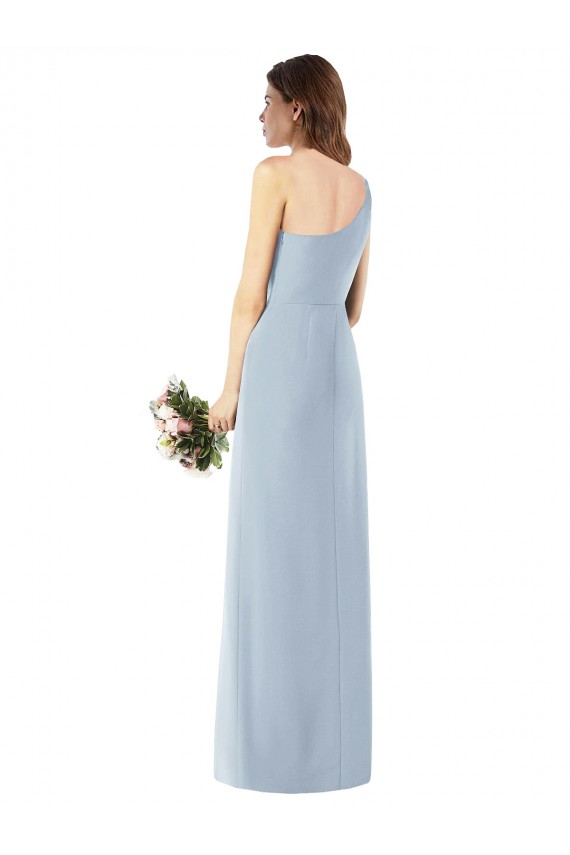 Purchase One Shoulder Crepe Trumpet Prom Dress with Front Slit UK
