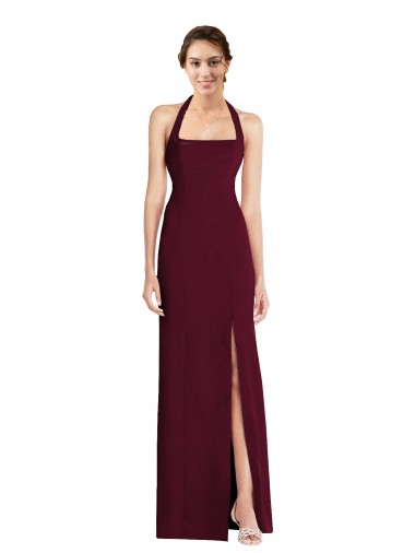 Purchase Tie Halter Open Back Trumpet Prom Dress UK
