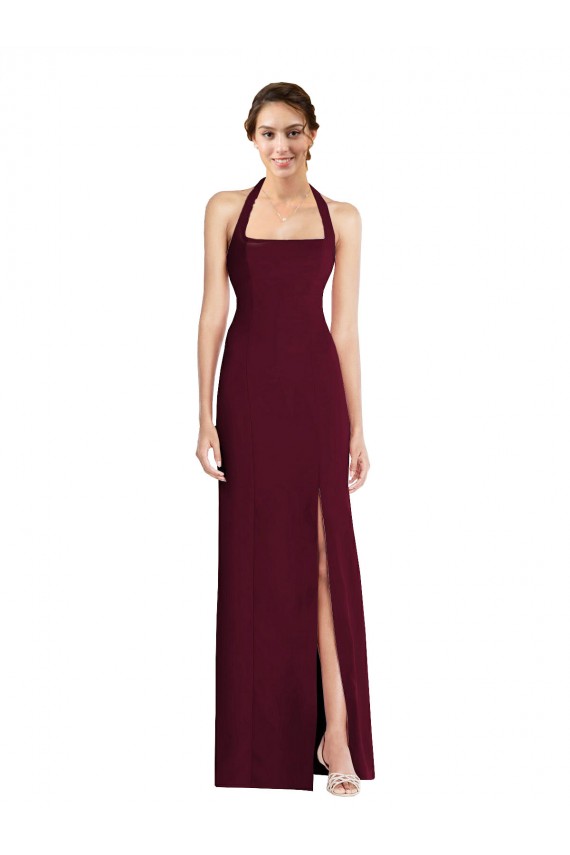 Purchase Tie Halter Open Back Trumpet Prom Dress UK