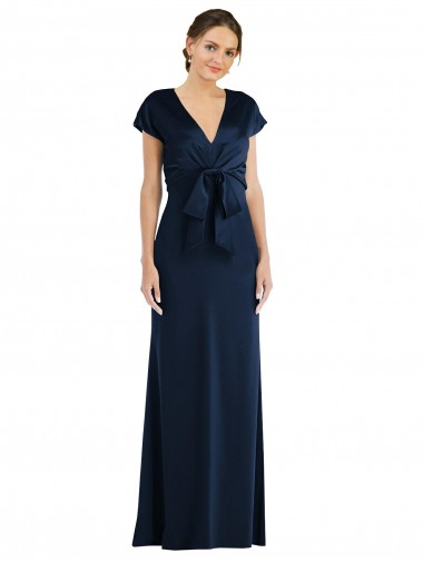 Purchase Soft Bow Blouson Bodice Trumpet Crepe Prom Dress UK
