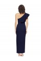 Purchase Ruched Floor Length Long Crepe Prom Dress with Shoulder Ruffles UK
