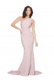 Purchase Long Sweep Train One Shoulder Crepe Prom Dress with Side Leg Split UK