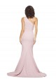 Purchase Long Sweep Train One Shoulder Crepe Prom Dress with Side Leg Split UK
