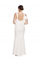 Purchase Full Length Square Neck Crepe Prom Dress with Asymmetrical Straps and Bow Back UK