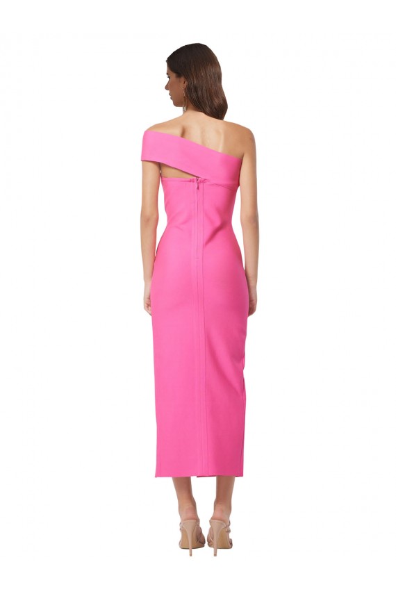 Purchase One Shoulder Neckline Short Midi Length Crepe Cocktail Prom Dress / Homecoming Dress UK