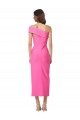 Purchase One Shoulder Neckline Short Midi Length Crepe Cocktail Prom Dress / Homecoming Dress UK