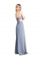 Purchase Feminine Scoop Neckline Long Crepe Slip Prom Dress  UK