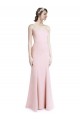 Purchase Square Neck Criss Cross Open Back Slim Crepe Prom Dress with Spaghetti Straps UK
