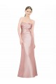 Purchase Long Strapless Stretch Satin Prom Dress with Pleats and Low Back UK