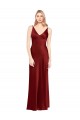 Purchase Full Length Long Stretch Satin Slip Prom Dress V-Back UK