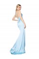 Purchase Double Straps V-Neck Sleeveless Stretch Satin Prom Dress with High Slit UK