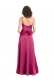 Purchase Sleek One Shoulder A-Line Long Stretch Satin Prom Dress with Spaghetti Straps Back UK