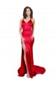 Purchase Mermaid Open Back Long Stretch Satin Prom Dress with High Slit UK