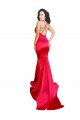 Purchase Mermaid Open Back Long Stretch Satin Prom Dress with High Slit UK