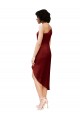 Purchase One Shoulder Midi Length Short Stretch Satin Wrap Style Cocktail Prom Dress / Homecoming Dress UK