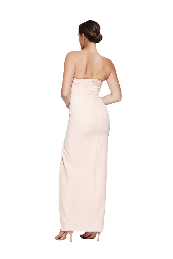 Purchase Cowl Neck Strapless Stretch Satin Prom Dress with High Split UK