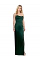 Purchase Scooped Strapless Neckline Stretech Satin Prom Dress with Side Slit UK